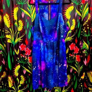 Forever21 Galaxy racer back zip up dress